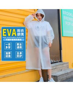 Bovonik Adult Raincoat Poncho Non-Disposable Translucent Unisex Long with Hood 1-Piece