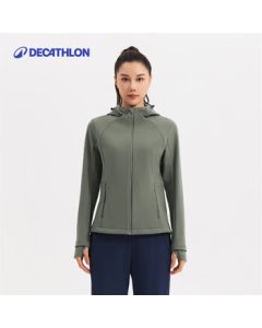 Decathlon Women's Sports Jacket for Fitness and Outdoor Activities, Windproof and Warm Full-Zip Top - 5595095