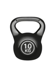 Zhongaoda Eco-Friendly PE Kettlebell Fitness Equipment for Competitive Training, Arm Squats, Sand-Filled Black Coated Kettlebell 10KG