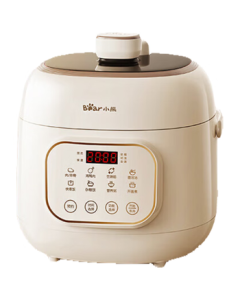 Bear Electric Pressure Cooker 2L Mini Electric Pressure Cooker Rice Cooker with Open Lid Juice Reduction One-Key Pressure Release Electric Pressure Pot Small 1-3 Person Rice Cooker Pressure Cooker YLB-A20X2
