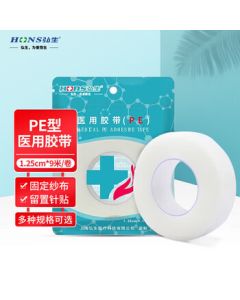 Hongsheng Medical Tape Adhesive Bandage Pressure Sensitive PE Type Easy-Tear Wrapping Fixation 1.25*9.14m*1 Roll Add-on Item