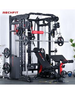 RECHFIT A7 Power Rack Smith Machine Gym Equipment Set Multi-functional Squat Bench Press Barbell Rack