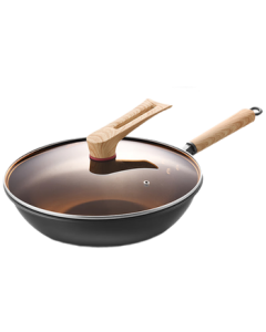 KOBACH KGZ-C32T Iron Wok Non-Stick Coating Frying Pan, 32cm Universal Cookware for Induction Cooker and Gas Stove