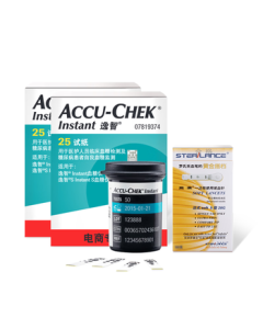 Roche Blood Glucose Test Strips - Medical Grade High Accuracy Accu-Chek Test Strips (100 Strips + 100 Lancets)