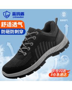 Blue Shield Safety Shoes for Men - Anti-Smash Steel Toe, Puncture-Resistant, Durable Work Safety Shoes 9193 Size 42