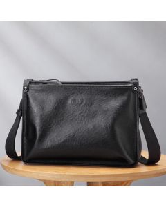 Pabojoe Men's Genuine Leather Shoulder Bag Crossbody Bag Large Capacity Top Grain Cowhide Casual Messenger Bag for Men