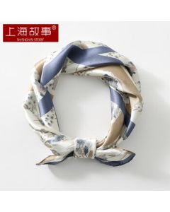 Shanghai Story 100% Mulberry Silk Small Square Scarf, Practical Gift Box for Mom, Elderly Birthday, Mid-Autumn Festival