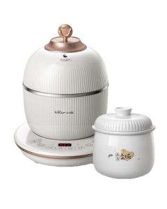 Bear (Bear) Electric Steamer, Double Boiler, Bird's Nest Steamer, Automatic Herbal Medicine Steamer with Soaking Function for Ejiao and Ginseng, Model DDZ-C06A1, White