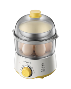 Bear (Bear) Steamer and Cooker Dual-Layer Mini Steamer with Timer, Stainless Steel Dry-Burn Protection Breakfast Machine, Egg Cooker and Custard Maker with Steaming Bowl ZDQ-A07U1