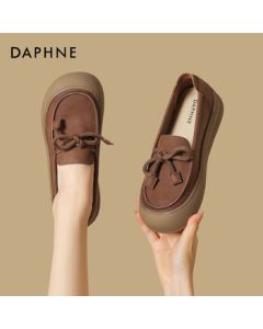 Daphne Loafers New Retro Casual Slip-On Soft Sole Versatile Flats 4025404175 Brown 39