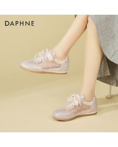 DAPHNE Women's Sports White Sneakers - Popular Casual Ballet-Inspired Breathable Versatile German Training Shoes - Pink - Size 38