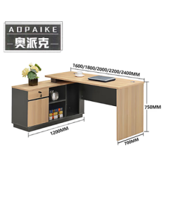 Aopike Office Desk Executive Workstation Simple Modern Desk with Side Table 160cmx70cmx75cm