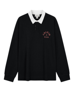 Calvin Klein Jeans 25 Fall/Winter New Men's American Campus Style CK Letter Print Contrast Collar Long-Sleeve T-Shirt Polo