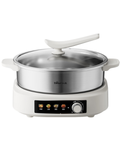 Bear 0-Coating 304 Stainless Steel Fast-Boiling Electric Cooking Pot, Steamer, Hot Pot, Multi-Functional Split-Type Electric Heating Pot 4L Multi-Purpose Pot DHG-H40S1