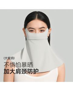 VVC Sun Protection Face Mask Ice Silk Neck Cover for Women, Summer UV Protection Breathable Outdoor Sun Shield, Light Gray
