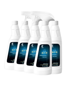 Jing Fu Sheng 5-Bottle Set of Heavy-Duty Grease Cleaner for Kitchen Range Hoods, Foaming Degreaser and Stain Remover