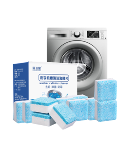 Blue Star Washing Machine Cleaner, 99% Disinfection, Drum Washing Machine Tank Cleaner, Effervescent Tablets, Kills Bacteria and Eliminates Odors, 12 Packs