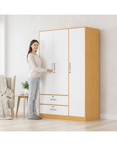 Golden Classic Metal Steel Wardrobe for Master Bedroom, Household or Rental Use, Iron Floor Cabinet, Eco-Friendly Sheet Metal Children's Closet, 1.2 Meters Long