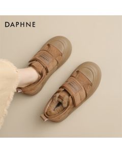 Daphne Women's Casual Shoes Thick-Soled Fleece-Lined Velcro Slip-On Sneakers 4023607081 Camel Fleece 38
