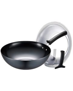 SUPOR Premium Iron Non-Stick Wok 30cm with Lid, FC30H7, Suitable for Gas Stoves
