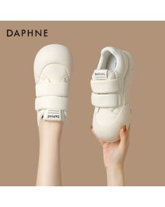 Daphne Chunky Sneakers, Versatile Fashionable White Casual Flats for Women 4023404419, Beige, Size 37