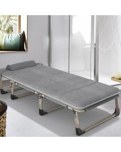 Huiyunxing Folding Bed Single Bed Office Nap Companion Bed Simple Extra Wide 68cm Gray Flat Tube + Comfortable Cotton Pad