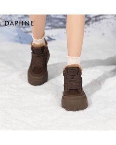 Daphne Thick-Soled Sneakers Winter Plush Fur Shoes Warm Height-Increasing Snow Boots 4024608086 Brown Plush 38