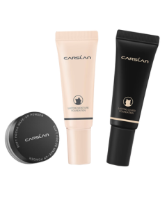 Carslan Popular Base Makeup Trial Set (Milk/Night Cat Foundation 5g + Black Magnetic Loose Powder 1g) Portable Travel Kit
