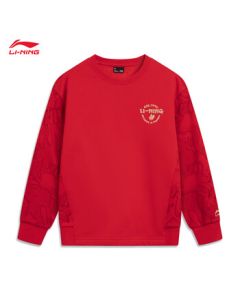 Li Ning Fleece-Lined Loose Hooded Sweatshirt for Teen Girls - New Comfortable Fashion Embroidered Sports Top YWDW117