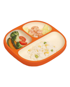 Shixi Baby Silicone Plate with Suction Base - Divided Toddler Plate for Self-Feeding, Baby Food Utensils, Student Meal Tray