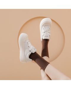 Daphne Platform White Sneakers for Women 2024 Casual Versatile Sports Shoes Height-Increasing Board Shoes White 35