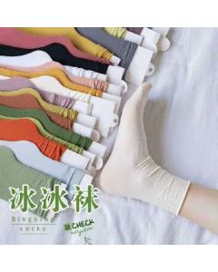 Velvet rolled heap stockings, mid-rise socks, stockings, calf socks