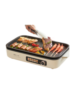 Bear Electric Grill Pan, Home Electric BBQ Grill with Detachable Non-Stick Smoke-Free Design, Multi-Functional Skewer Machine Y15C1 (Includes Oil Drip Tray + Dipping Sauce Box)