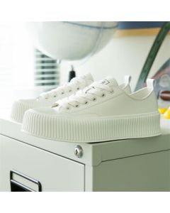 Daphne Platform White Sneakers for Women Spring/Summer 2022, Biscuit Shoes, Casual Shoes - Beige [Leather Upper] Size 40