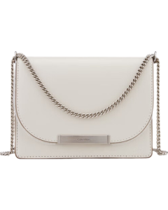 Calvin Klein Women's Bag 25 Casual Commuter Style CK Flap Chain Leather Shoulder Crossbody Small Square Bag Gift 4F1008G