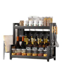 JingDong JingZao Kitchen Storage Shelf Multi-functional Spice Rack Countertop Organizer Storage Knife Holder Chopsticks Container Double-layer 40cm