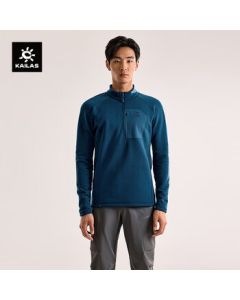 KAILAS Men's Fir Stand-Up Collar Fleece Sweatshirt POLARTEC Warm Stretch Fitted Mid-Layer Long-Sleeve T-Shirt