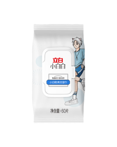 Libai Xiaobaibai White Shoe Cleaning Wipes 60 Pieces - Stain Remover for White Shoes, Portable No-Rinse Shoe Cleaner