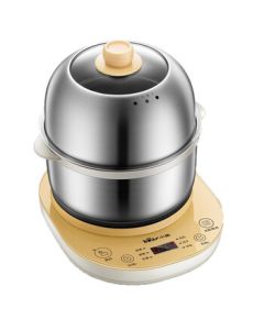 Bear (Bear) Egg Cooker, Household Microcomputer Pre-set Timer Stainless Steel Multi-function Mini Double-layer Egg Steamer ZDQ-A14E6