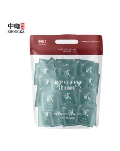 Zhongka Yunnan Small Grain Hanging Ear Coffee Black Coffee Blue Mountain Flavor Balanced Freshly Roasted Coffee Powder 10g*20 Cups
