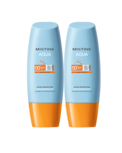 Mistine Sunscreen Little Yellow Cap 60ml*2, Sweatproof & UV Protection, High SPF50+ for Military Training, Fu Shan Hai