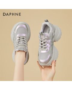 DAPHNE Platform Chunky Dad Shoes for Women - Breathable, Height-Increasing, Small-Foot-Looking Casual Sneakers - Purple, Size 36