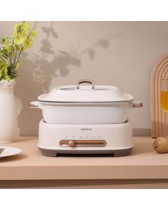 DAEWOO Electric Hot Pot Multi-function Split Pot Dual Flavor Pot DYZG-6L16 Warm White