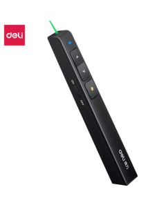 Deli 2802G Green Laser Pointer 100m Remote Page Turner Presentation Clicker PPT Slide Changer Projector Laser Pointer Teaching Pointer Black [ZY]
