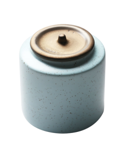 SUSHI CERAMICS Classic Matte Rust Tea Canister Tea Set Accessory (Blue)