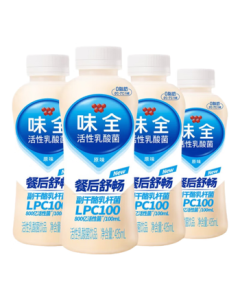 Wei Chuan Active Lactobacillus Original Flavor 435ml*4 80 Billion Live Bacteria Beverage Combo Pack
