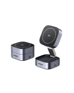 UGREEN Qi2 Certified [Compatible with iPhone 17] Wireless Charger MagSafe Magnetic Stand 15W Fast Charging for Apple 16/15/14ProMax Headphone Charging Pad Foldable