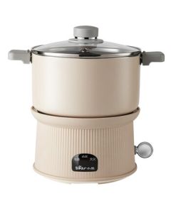 Bear Electric Hot Pot 1.2L Capacity Multi-Function Non-Stick Electric Skillet for Grilling, Boiling, Frying Eggs, Octopus BBQ, and Rice Balls DRG-E12H1