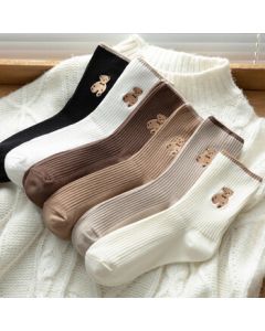 YUZHAOLIN 6 Pairs Women's Mid-Calf Socks Cute Japanese-style Ins Trend Solid Color Spring/Summer Cotton Stacked Socks Student Athletic Long Socks