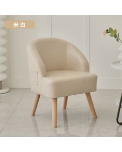 Lanqian Single Sofa Chair, Small Space Solid Wood Balcony Leisure Armchair, Bedroom Wabi-Sabi Lazy Chair for One
